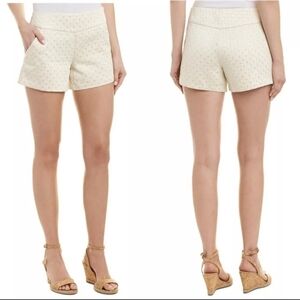 The Makenna Cocktail Short in Gold Metallic Dotted Jacquard Size 4